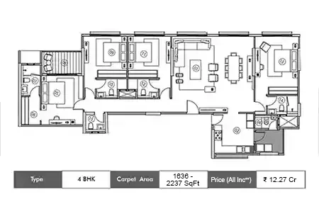 4 BHK 1636 - 2237 SqFt