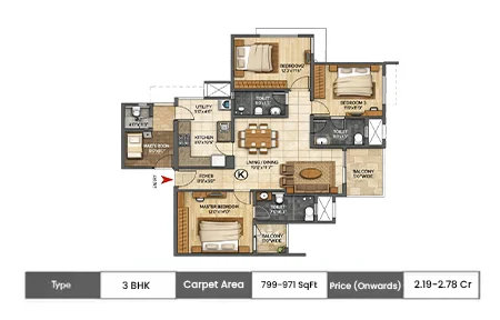 1 BHK-407 SqFt