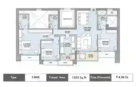 3 BHK 1053