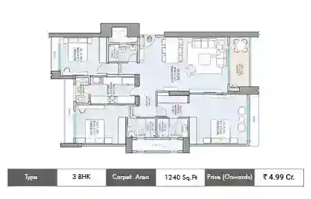 3 BHK 1240