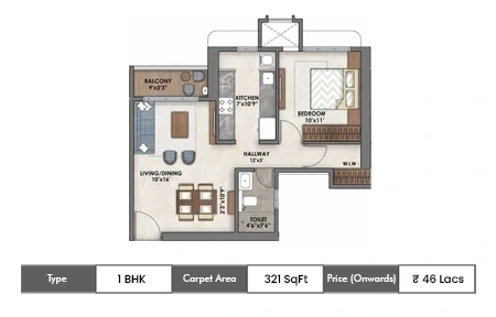 1 BHK-321 SqFt