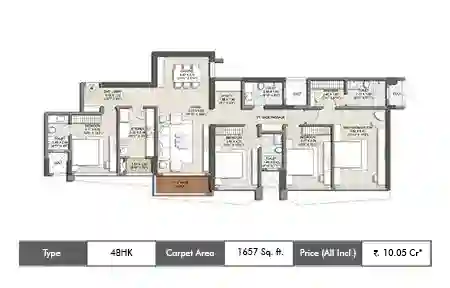 4 BHK-1657 Sq.ft