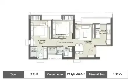 2bhk 750-800sq.ft