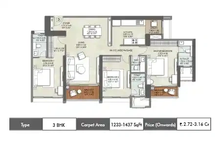 3 BHK 1139 SqFt