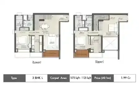 3bhk 1075sq.ft