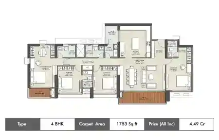 4bhk 1753sq.ft
