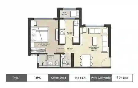 1 Bhk-446 Sq.ft