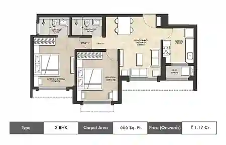 2 Bhk Ultima - 618 Sq.ft 