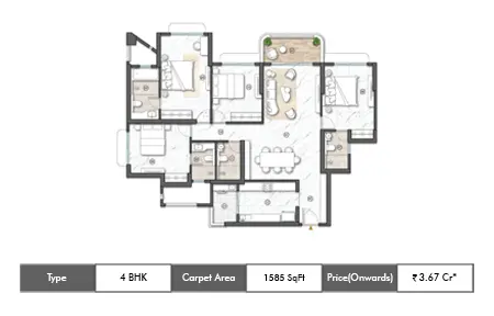 4 BHK 1585 SqFt