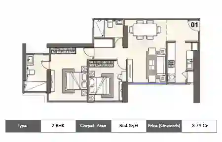 2 BHK 854