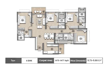 4 BHK-1475-1477 SqFt