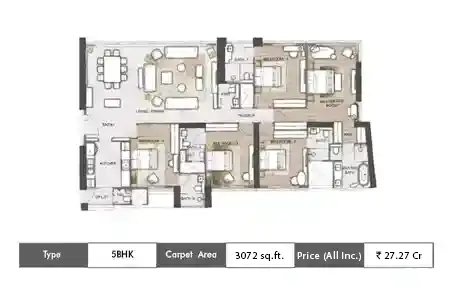 5bhk 3072sq.ft