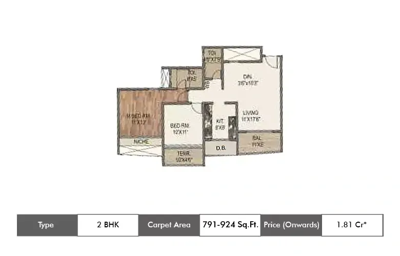 2 BHK-791 - 924